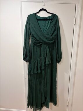 ASOS Emerald Green Wrap-Front Maxi Dress